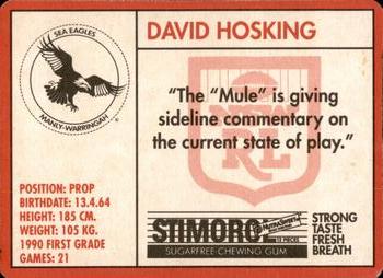 1991 Stimorol NRL #36 David Hosking Back